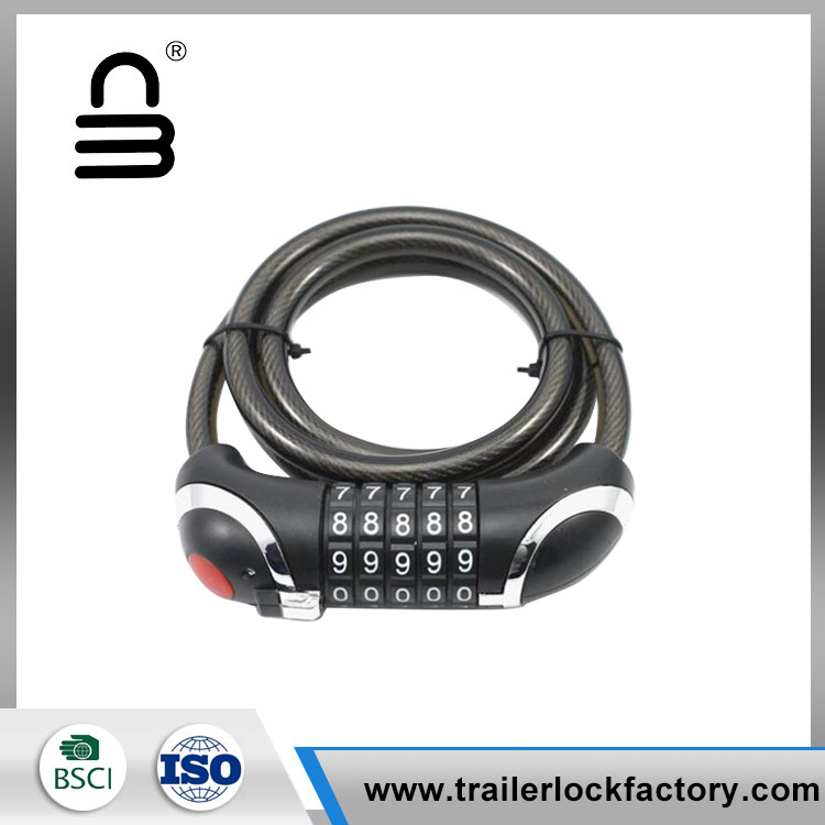 Digital Combination Bike Cable Lock na May Led Light